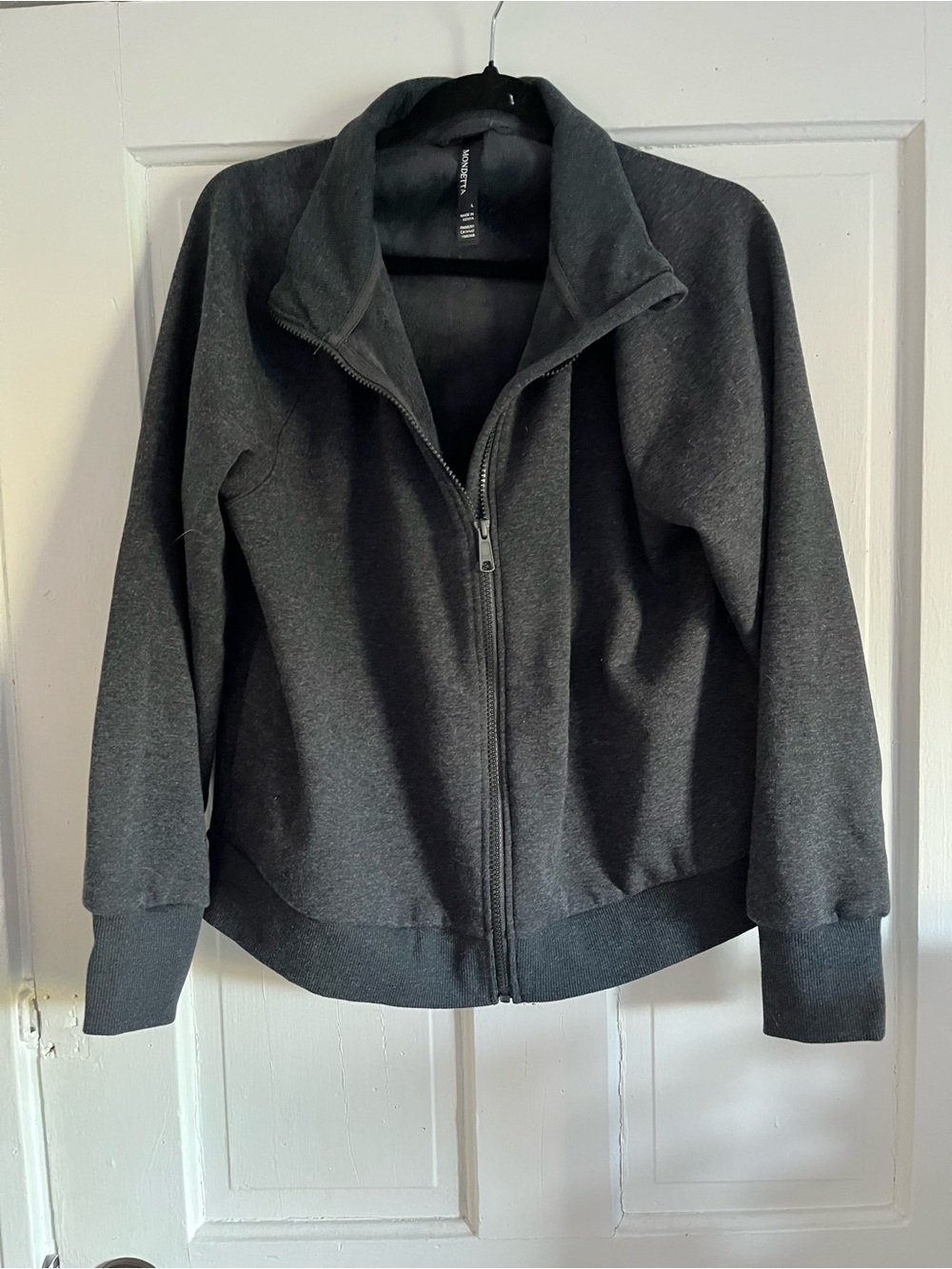 Mondetta Dark Gray Zip-Up Bomber Jacket